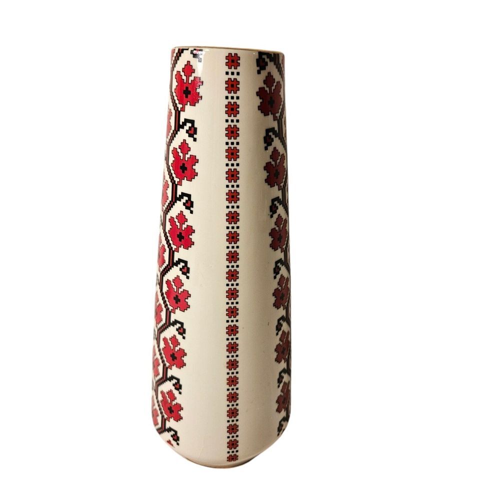 Floral Embroidered Style Vase Decor Ceramic Flower Waldershof Bavaria Germany